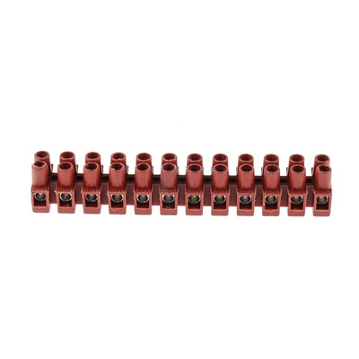 RS PRO Non-Fused Terminal Block, 12-Way, 24A, 2.5 mm² Wire, Screw Down Termination