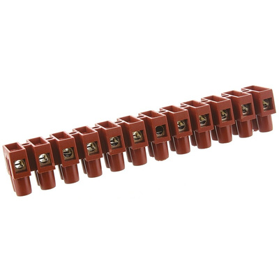 RS PRO Non-Fused Terminal Block, 12-Way, 24A, 2.5 mm² Wire, Screw Down Termination