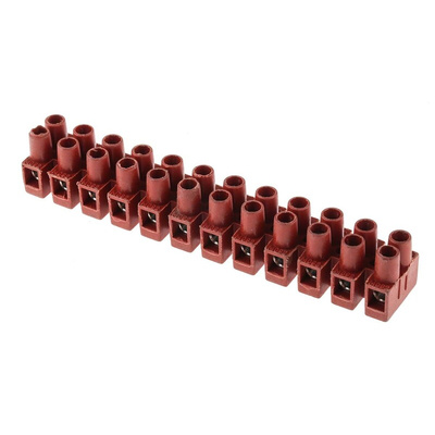 RS PRO Non-Fused Terminal Block, 12-Way, 24A, 2.5 mm² Wire, Screw Down Termination