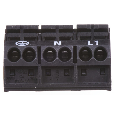 Wago 862 Series Terminal Strip, 3-Way, 32A, 20 → 12 AWG, Wire, Push-In Cage Clamp Termination