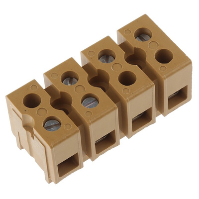 Weidmuller SAK Series Non-Fused Terminal Block, 4-Way, 41A, 22 → 10 AWG Wire, Screw Termination