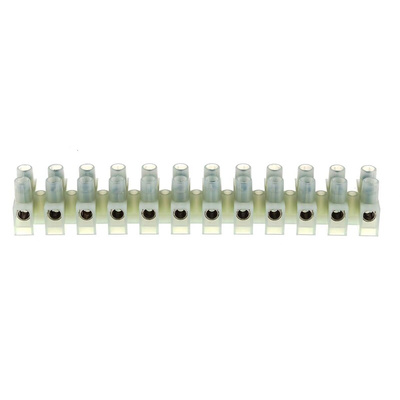 RS PRO Non-Fused Terminal Block, 12-Way, 41A, 6 mm² Wire, Screw Down Termination