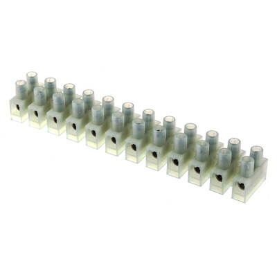 RS PRO Non-Fused Terminal Block, 12-Way, 41A, 6 mm² Wire, Screw Down Termination