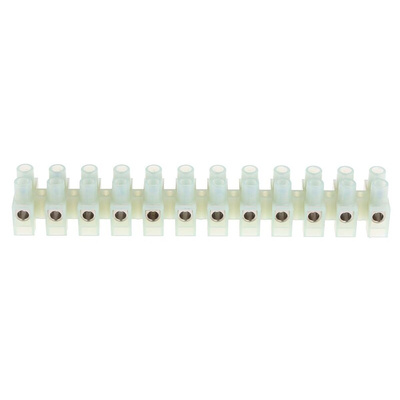 RS PRO Non-Fused Terminal Block, 12-Way, 57A, 10 mm² Wire, Screw Down Termination