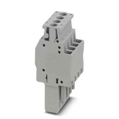 Phoenix Contact 4 Way Pluggable Terminal Block, Plug, Screw Down Termination
