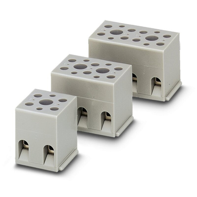 Phoenix Contact UK Series G 5/12 Non-Fused Terminal Block, 12-Way, 32A, 24 → 12 AWG Wire, Screw Down Termination