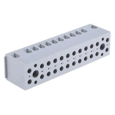 Phoenix Contact UK Series G 5/12 Non-Fused Terminal Block, 12-Way, 32A, 24 → 12 AWG Wire, Screw Down Termination