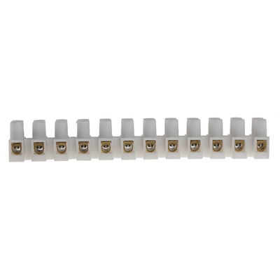RS PRO Non-Fused Terminal Block, 12-Way, 24A, 12 AWG Wire, Screw Down Termination