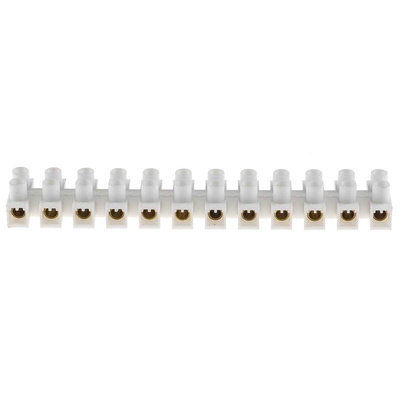 RS PRO Non-Fused Terminal Block, 12-Way, 76A, 6 AWG Wire, Screw Down Termination
