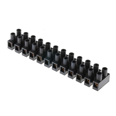 RS PRO Terminal Strip, 12-Way, 24A, 4 mm² Wire, Screw Termination