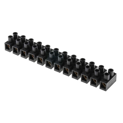 RS PRO Terminal Strip, 12-Way, 57A, 10 mm² Wire, Screw Termination