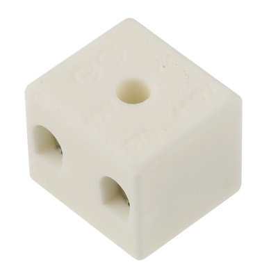 RS PRO Non-Fused Terminal Block, 2-Way, 57A, 8 AWG Wire, Screw Down Termination