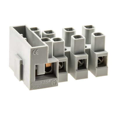 CAMDENBOSS Fused Terminal Block, 4-Way, 20A, 4 mm² Wire, Screw Down Termination