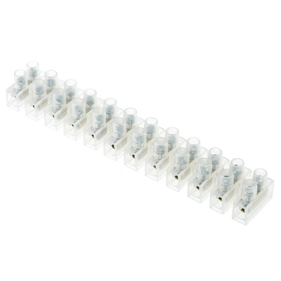 RS PRO Non-Fused Terminal Block, 12-Way, 5 → 32A, 10 AWG Wire, Screw Termination