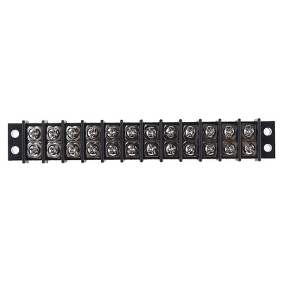RS PRO Non-Fused Terminal Block, 12-Way, 20A, 12 AWG Wire, Screw Termination