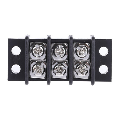 RS PRO Non-Fused Terminal Block, 3-Way, 20A, 12 AWG Wire, Screw Termination