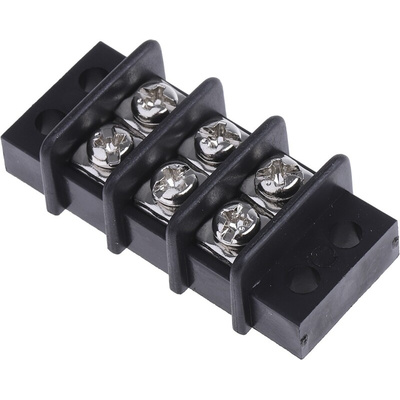 RS PRO Non-Fused Terminal Block, 3-Way, 20A, 12 AWG Wire, Screw Termination