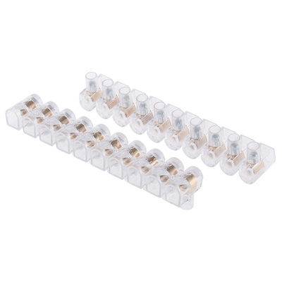 RS PRO Non-Fused Terminal Block, 10-Way, 24A, 1.5 mm² Wire, Screw Termination