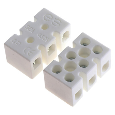 RS PRO Non-Fused Terminal Block, 3-Way, 5 → 32A, 12 AWG Wire, Screw Down Termination