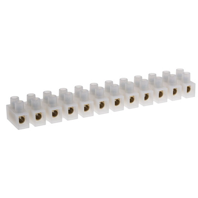 RS PRO Non-Fused Terminal Block, 12-Way, 10 → 57A, 8 AWG Wire, Screw Down Termination