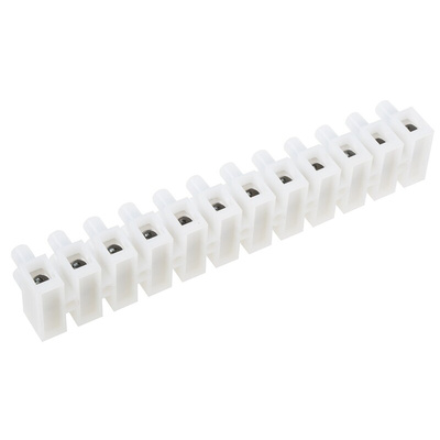 RS PRO Non-Fused Terminal Block, 12-Way, 10 → 57A, 8 AWG Wire, Screw Termination