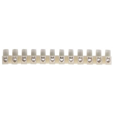 RS PRO Non-Fused Terminal Block, 12-Way, 5 → 32A, 10 AWG Wire, Screw Termination