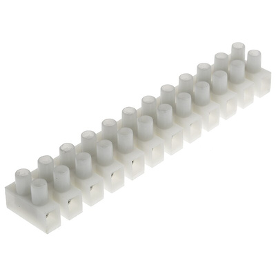 RS PRO Non-Fused Terminal Block, 12-Way, 3 → 24A, 12 AWG Wire, Screw Termination