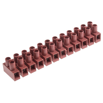 RS PRO Non-Fused Terminal Block, 12-Way, 17.5A, 16 AWG Wire, Screw Termination