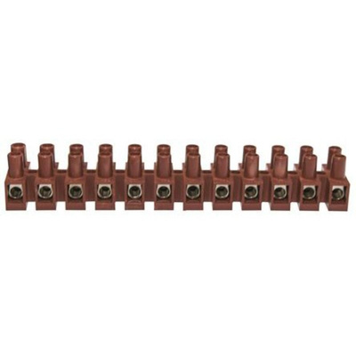 RS PRO Non-Fused Terminal Block, 12-Way, 32A, 12 AWG Wire, Screw Termination