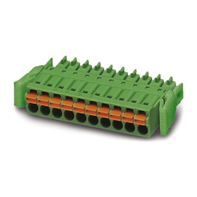 Phoenix Contact 3.5mm Pitch 12 Way Pluggable Terminal Block, Plug, Cable Mount, Spring Cage Termination