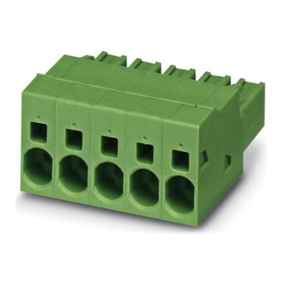 Phoenix Contact 7.62mm Pitch 8 Way Pluggable Terminal Block, Plug, Spring Cage Termination
