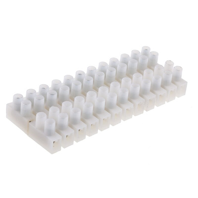 RS PRO Non-Fused Terminal Block, 12-Way, 2.5 → 20A, 14 AWG Wire, Screw Termination