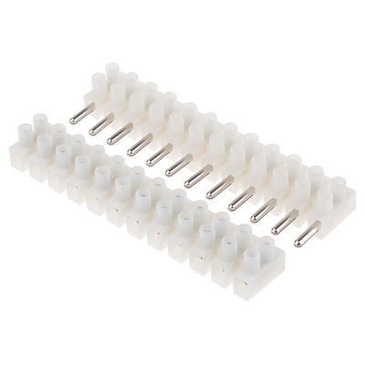 RS PRO Non-Fused Terminal Block, 12-Way, 3 → 24A, 12 AWG Wire, Screw Termination