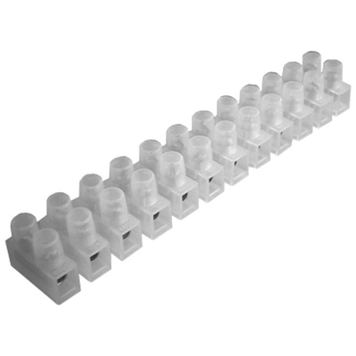 RS PRO Non-Fused Terminal Block, 12-Way, 30 → 76A, 6 AWG Wire, Screw Down Termination