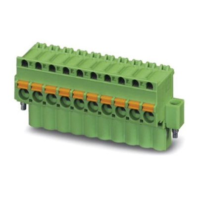 Phoenix Contact 5.08mm Pitch 15 Way Pluggable Terminal Block, Plug, Spring Cage Termination