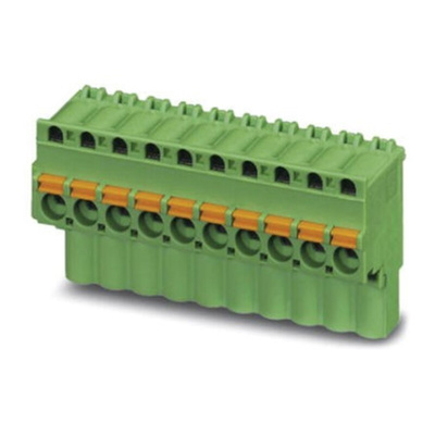 Phoenix Contact 5mm Pitch 11 Way Pluggable Terminal Block, Plug, Spring Cage Termination