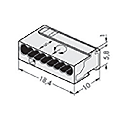 Wago 243 MICRO PUSH WIRE Series Junction Box Connector, 8-Way, 6A, 22 → 20 AWG Wire, Push In Termination