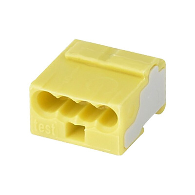 Wago 243 MICRO PUSH WIRE Series Junction Box Connector, 4-Way, 6A, 22 → 20 AWG Wire, Push In Termination