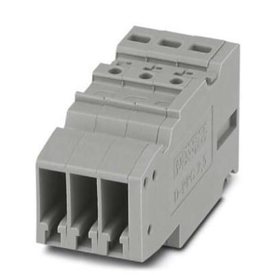 Phoenix Contact COMBI Series PPC 2,5/3 Non-Fused Terminal Block, 24A, 26 → 12 AWG, 26 → 14 (Flexible) AWG