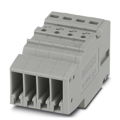 Phoenix Contact COMBI Series PPC 2,5/4 Non-Fused Terminal Block, 24A, 26 → 12 AWG, 26 → 14 (Flexible) AWG