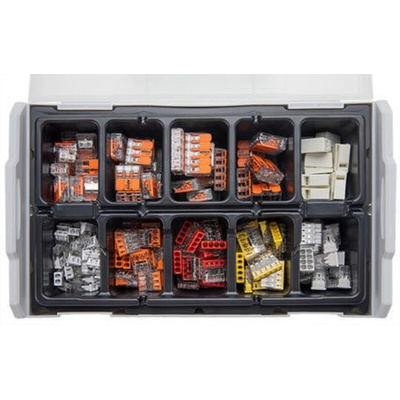 Wago L-BOXX Mini, 221, 2273, 224 Series Lever Connector Set, 2, 3-Way, Cage Clamp Termination