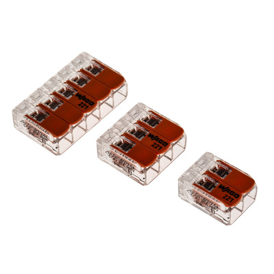 Wago L-BOXX Mini, 221 Series Lever Connector Set, 2, 3-Way, Cage Clamp Termination