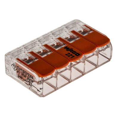 Wago L-BOXX Mini, 221 Series Lever Connector Set, 2, 3-Way, Cage Clamp Termination