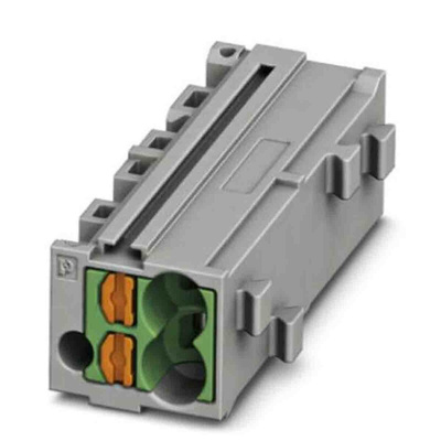 Phoenix Contact PTMC Series PTMC 1,5-2 /GN Pluggable Terminal Block, 17.5A, 14 → 26 AWG Wire, Push In Termination