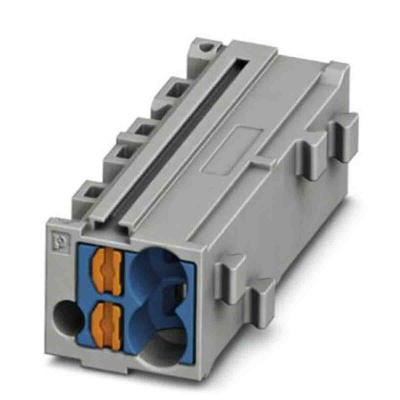 Phoenix Contact PTMC Series PTMC 1,5-2 /BU Pluggable Terminal Block, 17.5A, 14 → 26 AWG Wire, Push In Termination