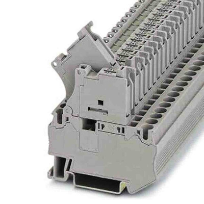Phoenix Contact ST Series ST 4-HESILED 24 (5X20) GY/GY Fused Terminal Block, 2-Way, 6.3A, Spring Cage Termination