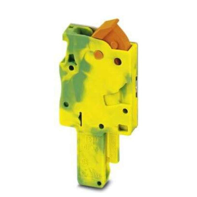 Phoenix Contact QP Series QP 1,5/ 1 GNYE Terminal Plug, 1-Way, 17.5A, 24 - 16 Wire, Quick Connect Termination