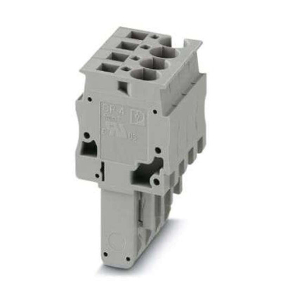 Phoenix Contact SP Series SP 4/ 4 Terminal Plug, 4-Way, 32A, 10-28 AWG Wire, Spring Cage Termination