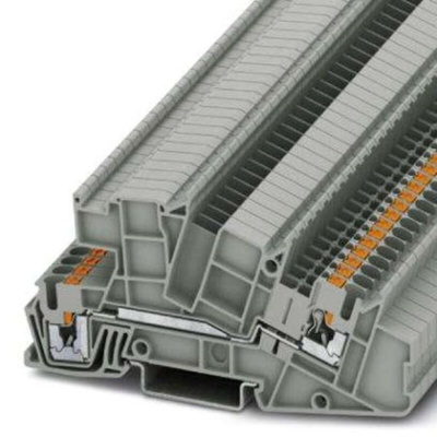 Phoenix Contact PTI Series PTI 2,5-L/L Non-Fused Terminal Block, 4-Way, 24A, 26 → 12 AWG Wire, Push In