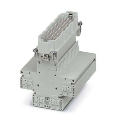 Phoenix Contact HEAVYCON Series HC-D64-PTT-M Terminal Block Connector, 64-Way, 10A, 20 → 16 AWG Wire, Push In